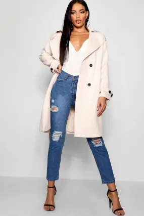 Oversized Wool Look Trench Coat