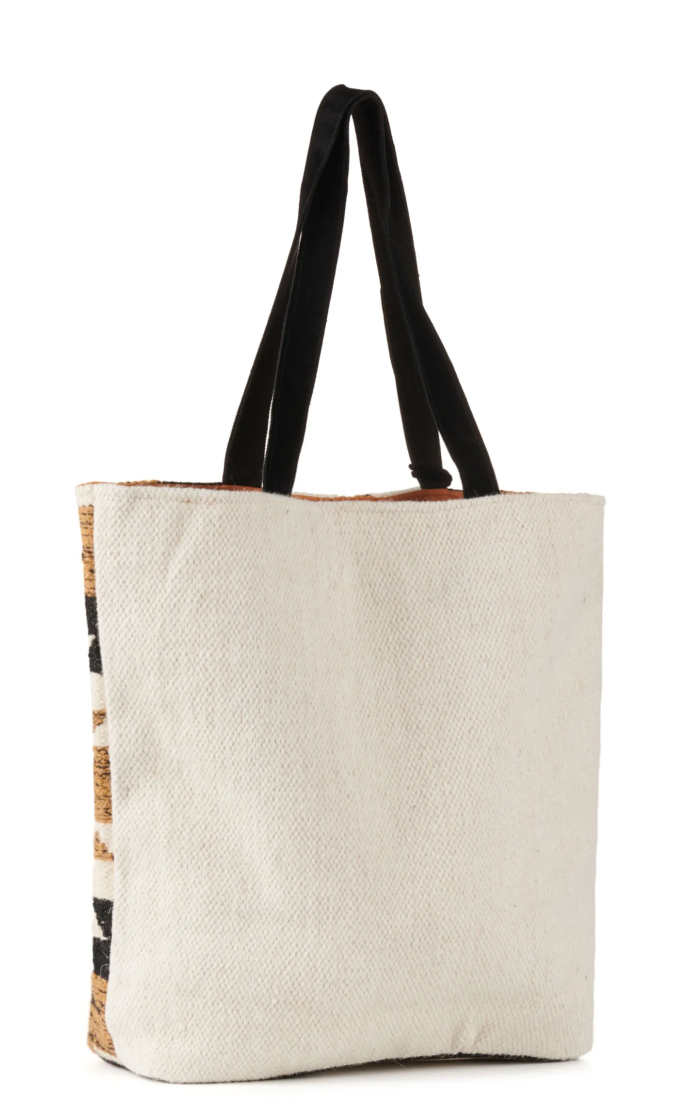 Panache Large Cream Brown and Black Aztec Pom-Tassel Tote Bag