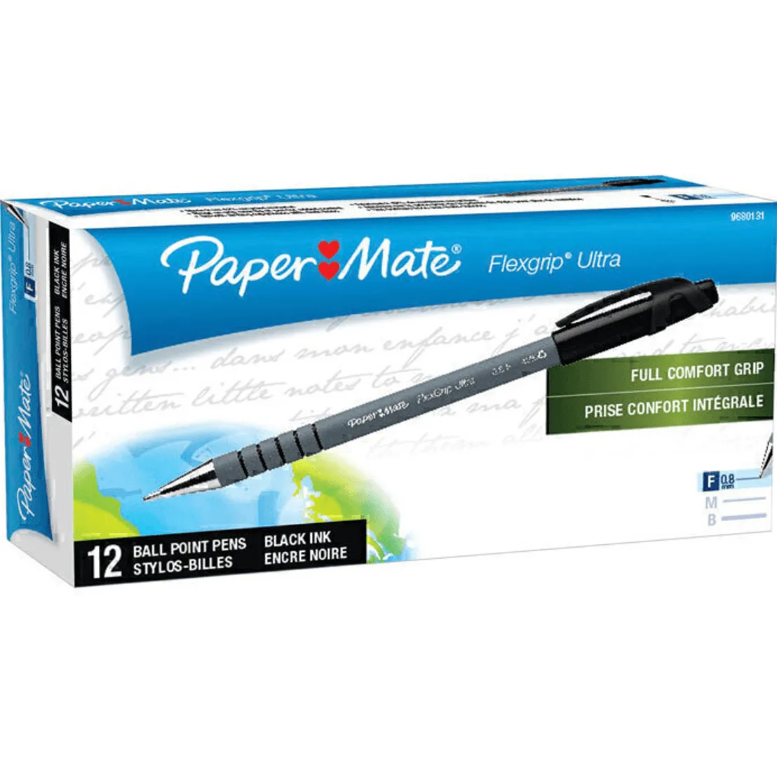 Papermate Flexgrip Ultra Ballpoint Pen Fine Black Box 12