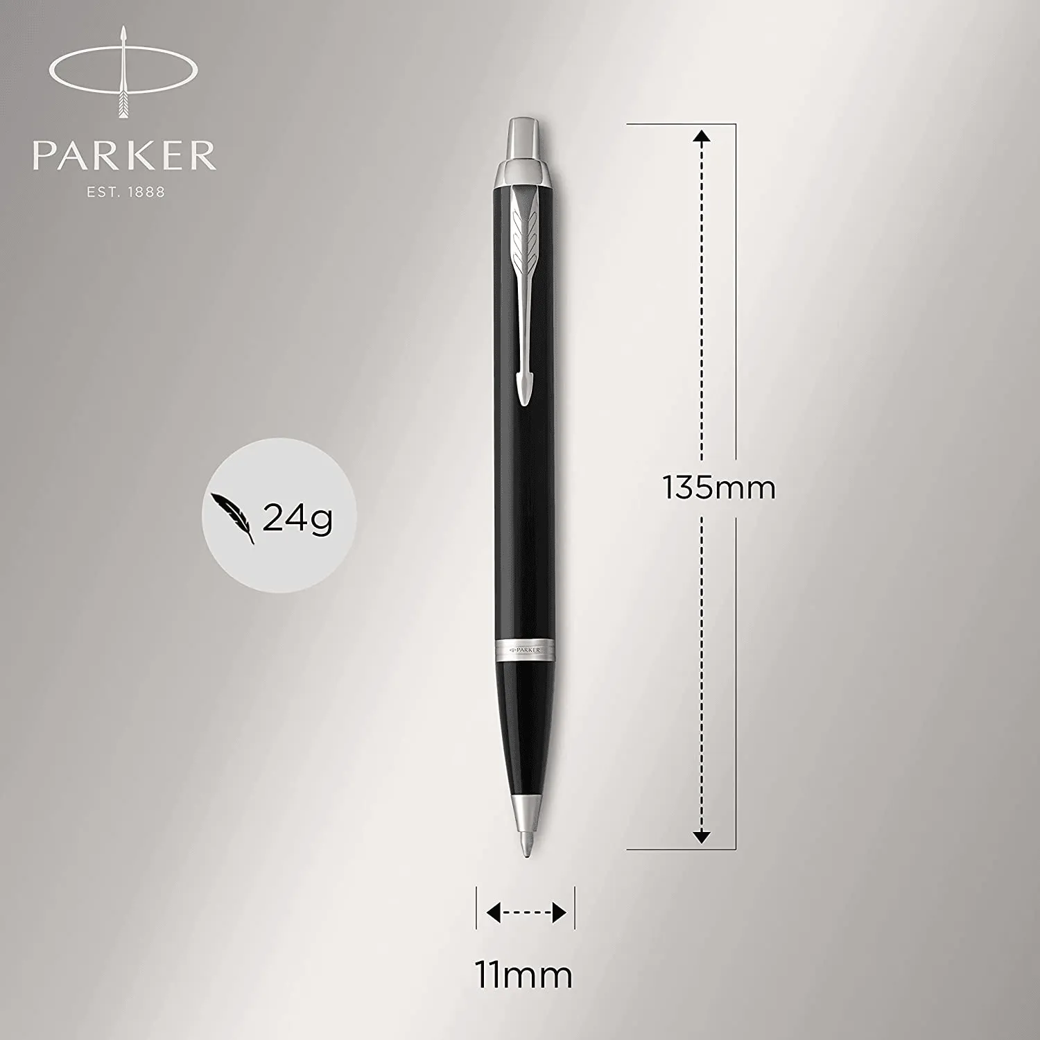 Parker IM Duo Ballpoint Fountain Pen Gift Box Ink Refill Cartridge Set Gloss Black Chrome Trim