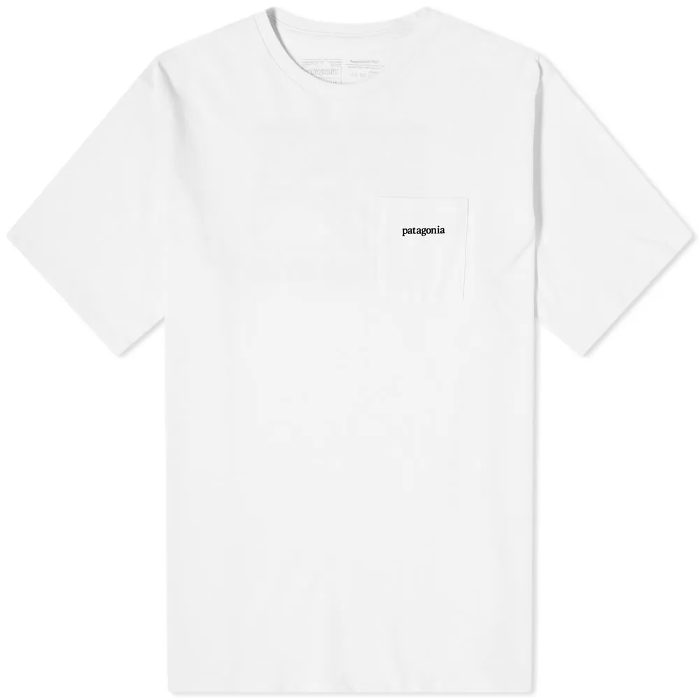 Patagonia Line Logo Ridge Pocket Responsibili-TeeWhite