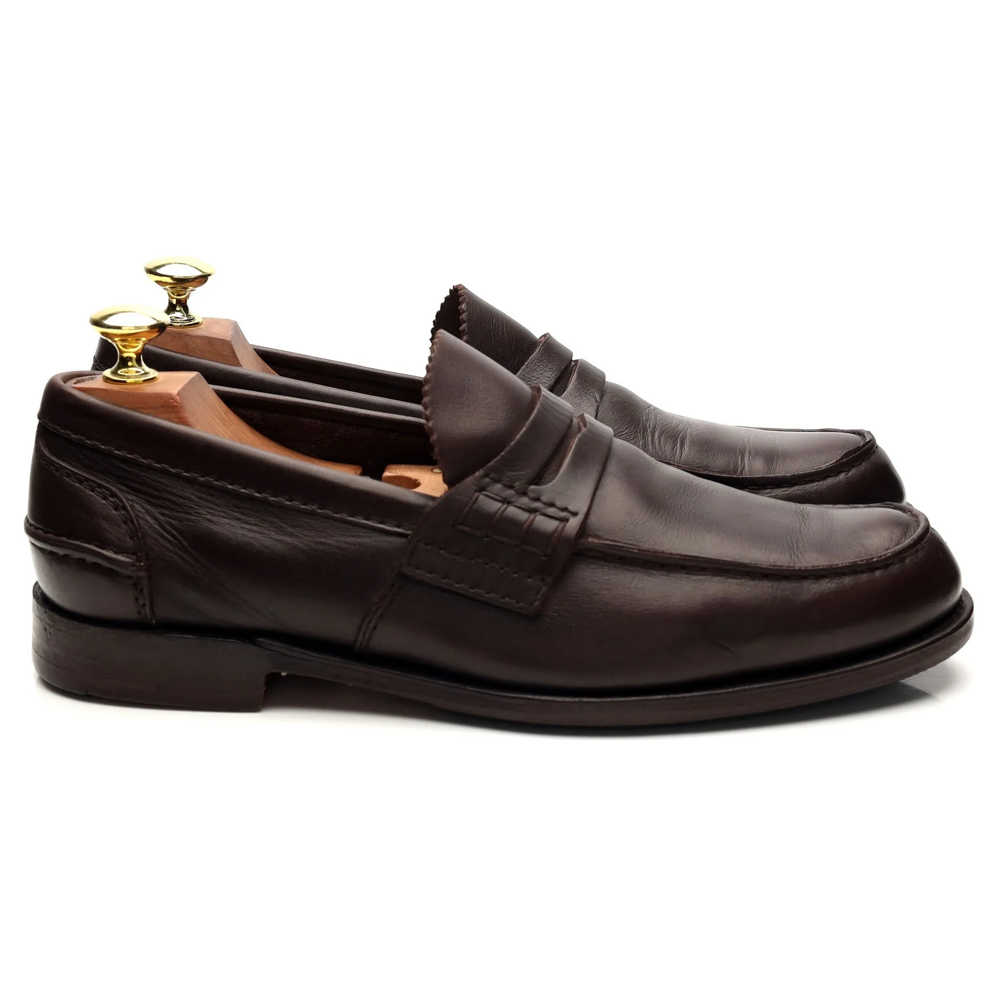 'Pembrey' Dark Brown Leather Loafers UK 7.5 G