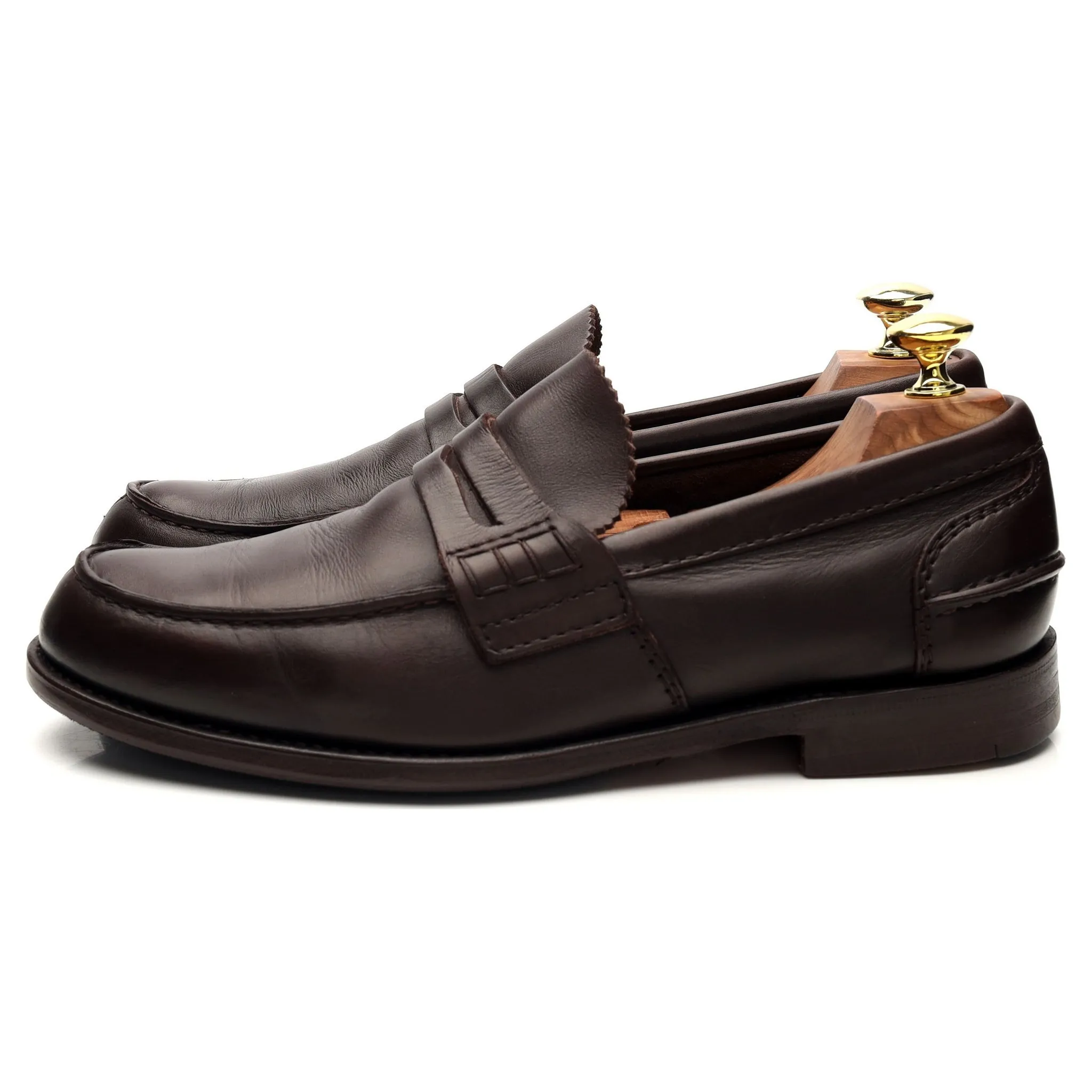 'Pembrey' Dark Brown Leather Loafers UK 7.5 G