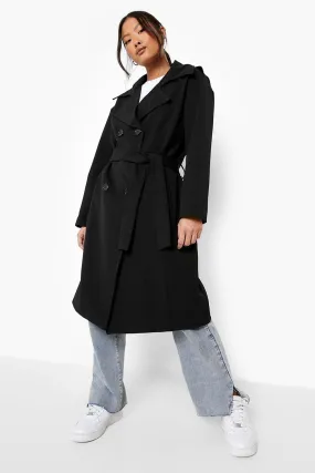 Petite Relaxed Mid Length Trench Coat