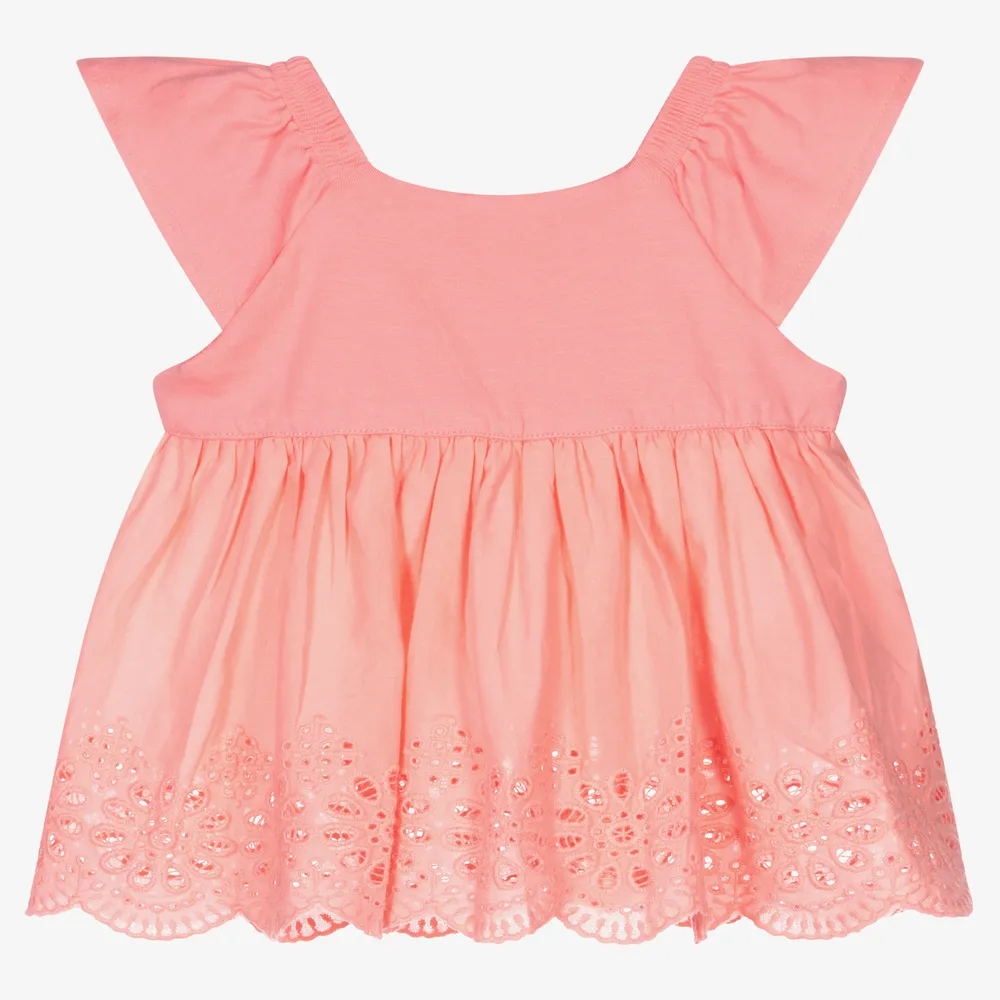 Pink Broderie Anglaise Top