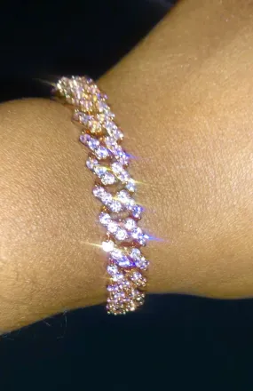 Pink Prong Link Bracelet