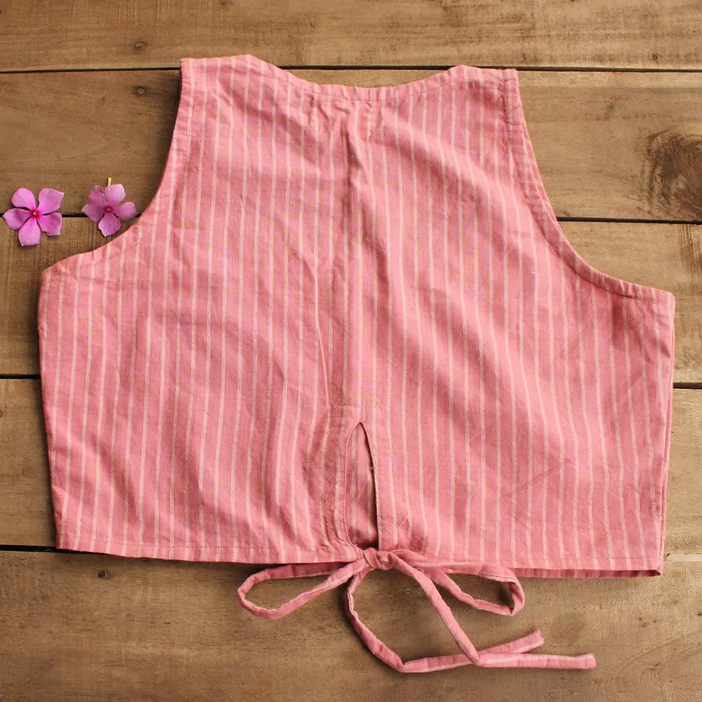 Pink striped crop top