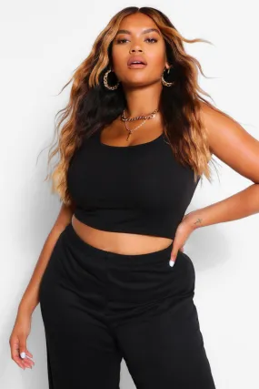 Plus Basic Scoop Sleeveless Crop Top