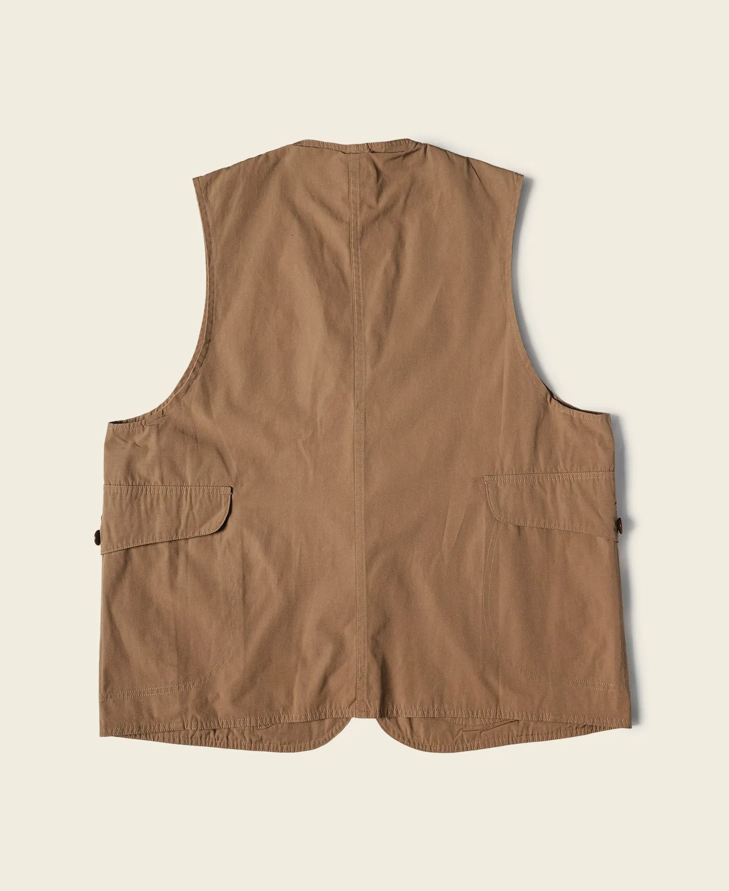 Polyester and Cotton Blend Game Pocket Outdoor Vest - Khaki