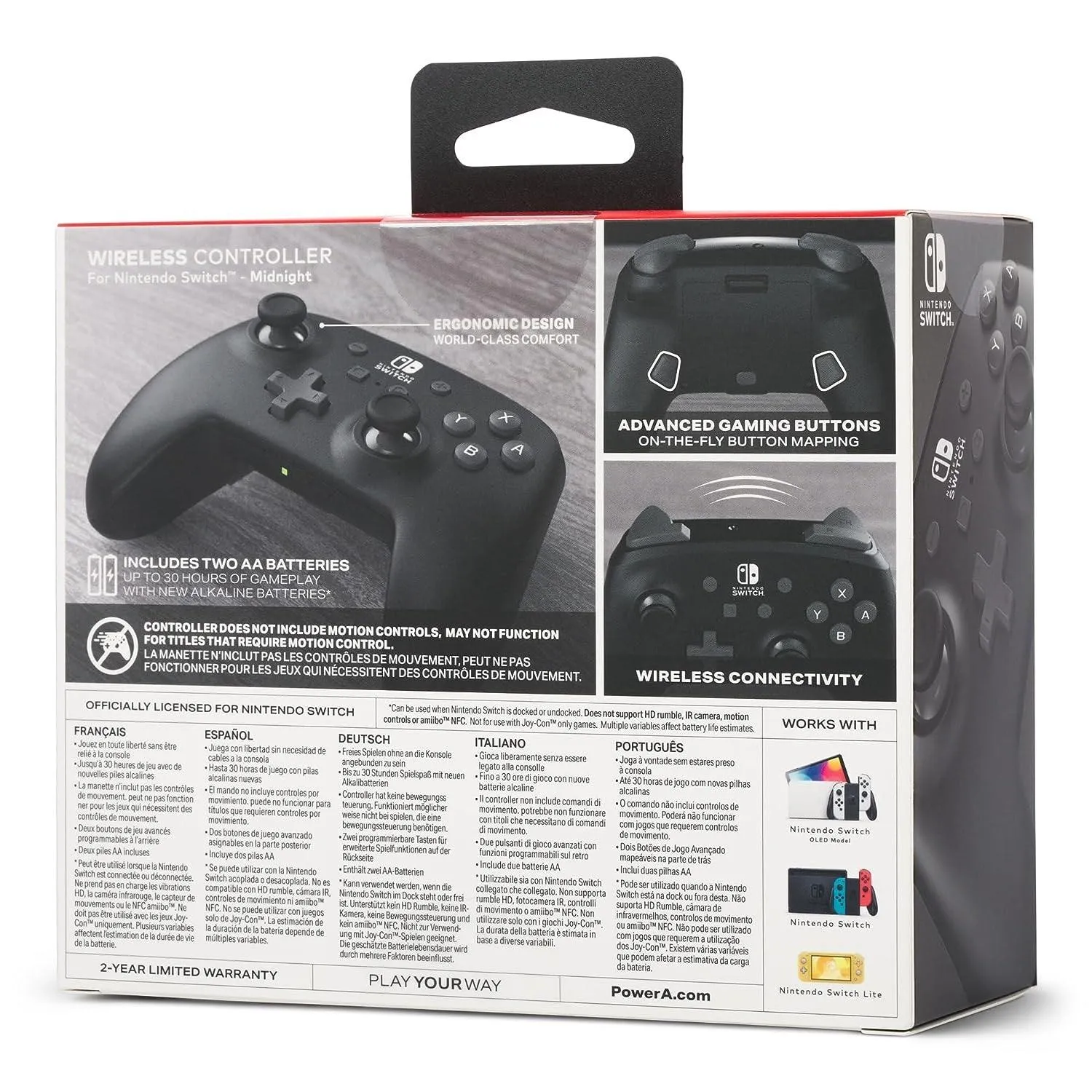 PowerA Wireless Controller for Nintendo Switch Midnight Black