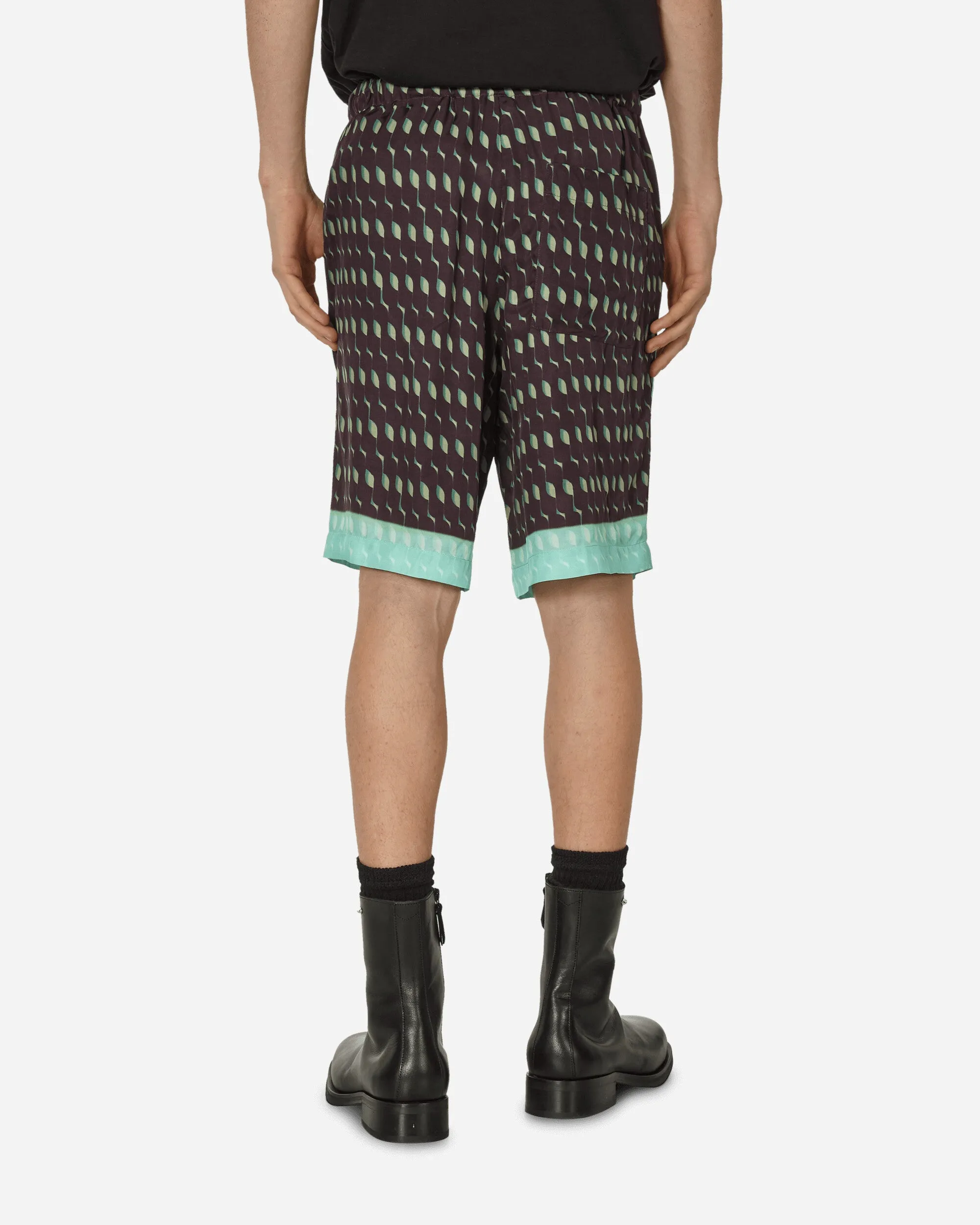 Printed Viscose Shorts Brown