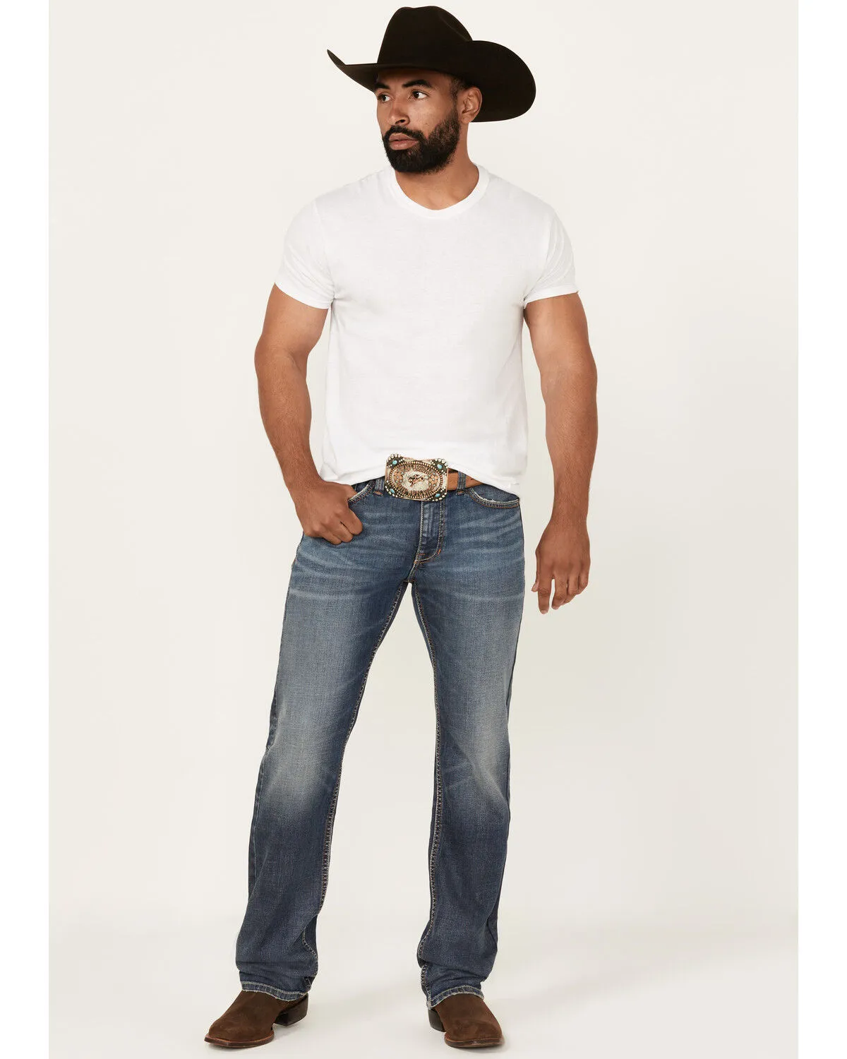 Product Name:  Moonshine Spirit Men's Cantina Medium Wash Slim Straight Stretch Denim Jeans