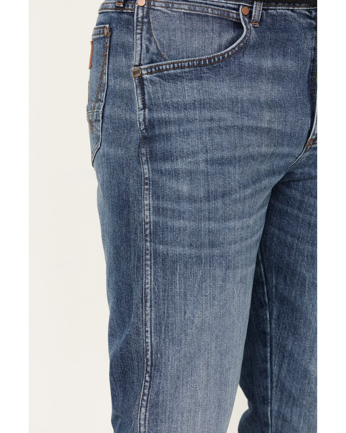 Product Name:  Wrangler Men's 88MWZ Retro Sawdust Medium Wash Slim Straight Denim Jeans - Tall