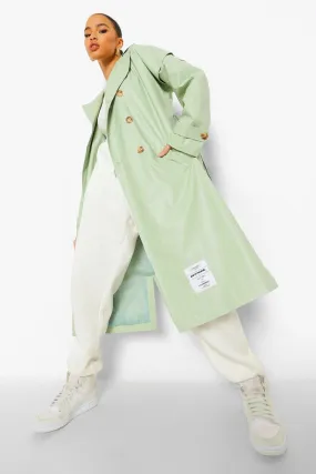 Pu Oversized Trench Coat