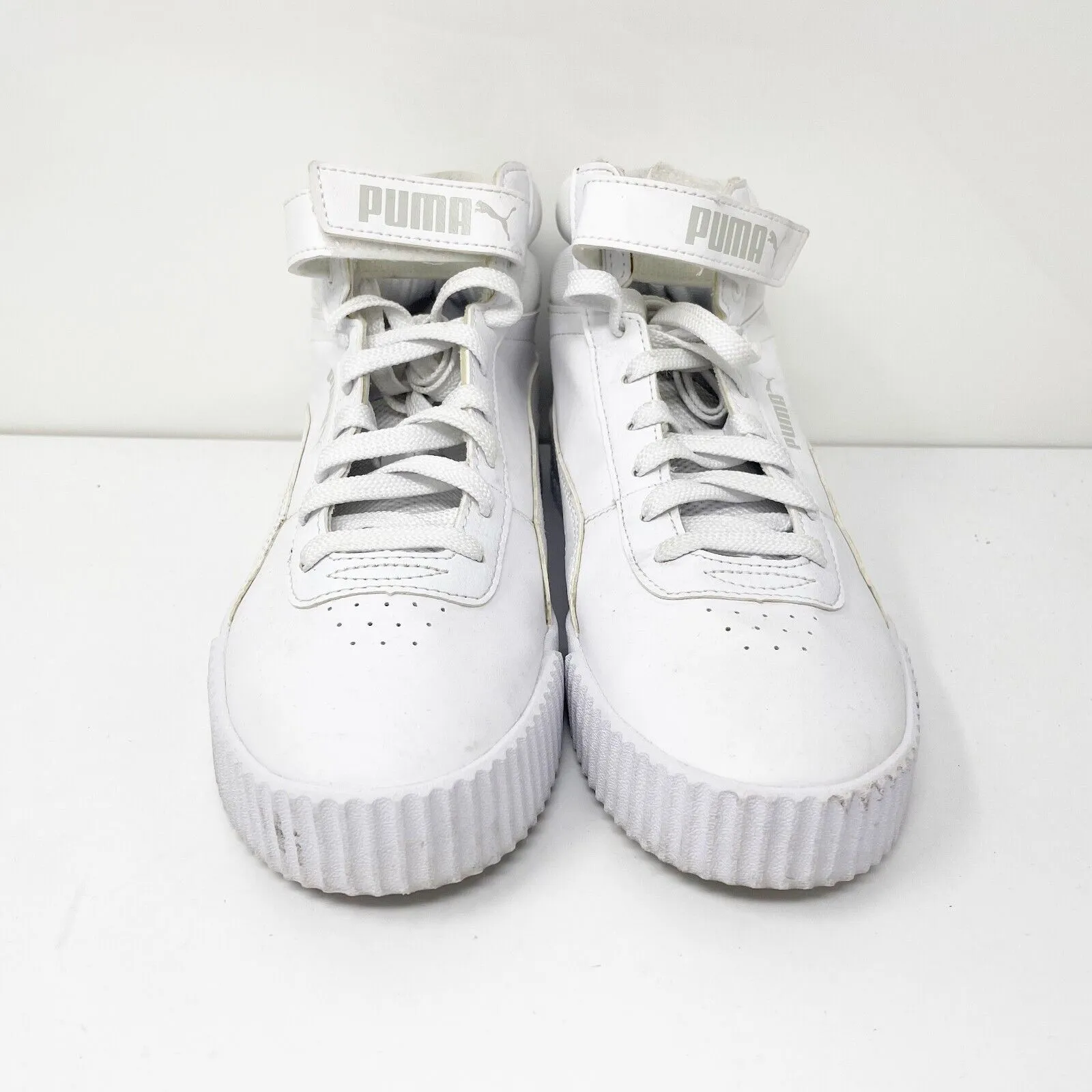 Puma Womens Carina Mid 373233-01 White Basketball Shoes Sneakers Size 8