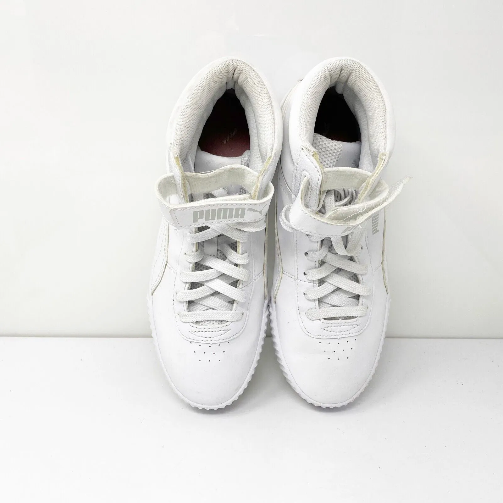 Puma Womens Carina Mid 373233-01 White Basketball Shoes Sneakers Size 8