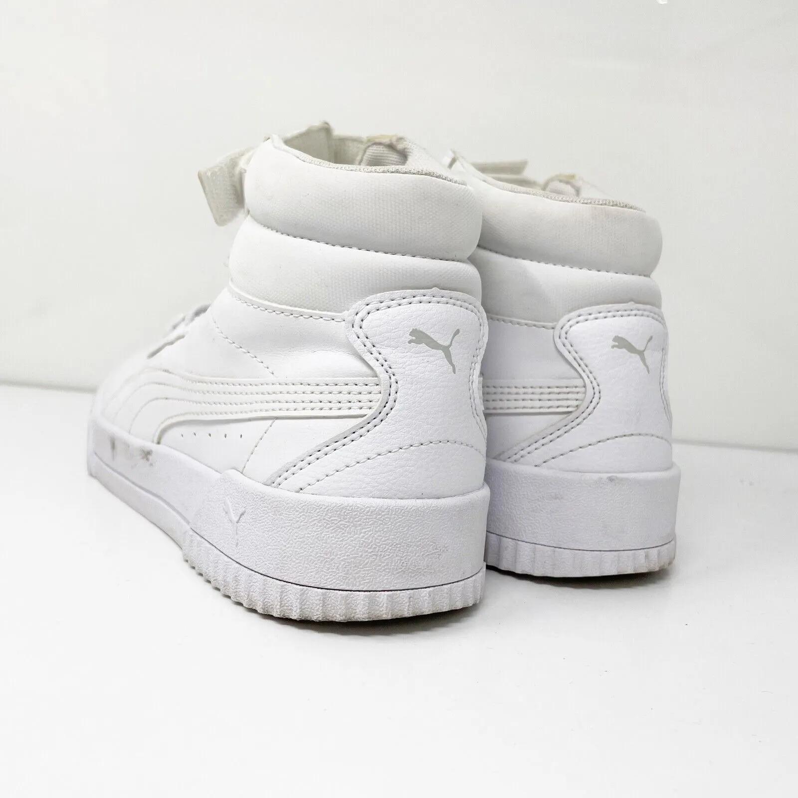 Puma Womens Carina Mid 373233-01 White Basketball Shoes Sneakers Size 8