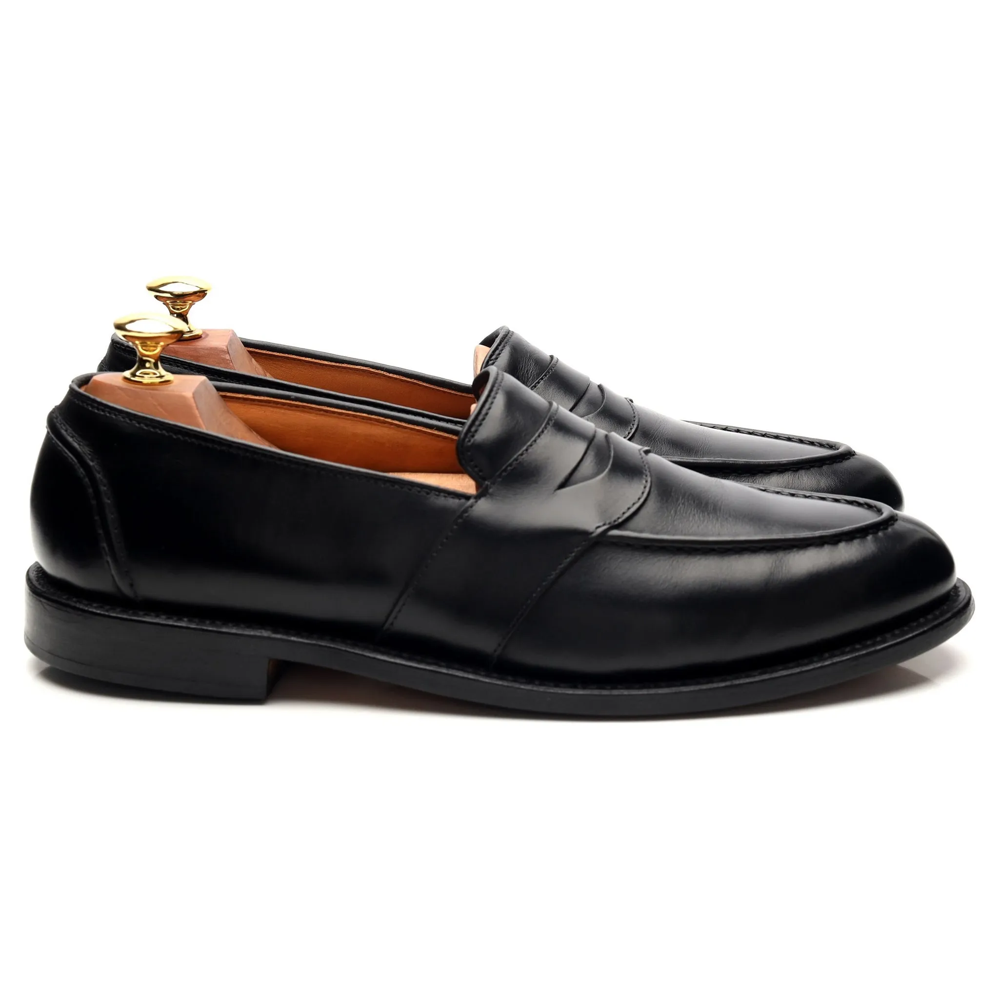 'Randolph' Black Leather Loafers UK 9 US 10 C