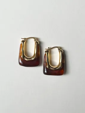 Rectangular Hoops - Marbled Brown