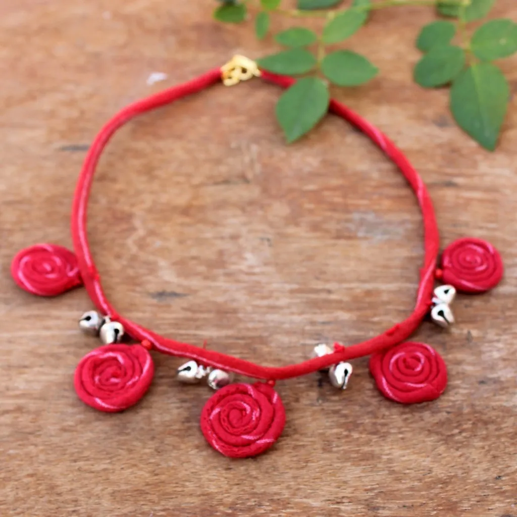 Red flora necklace