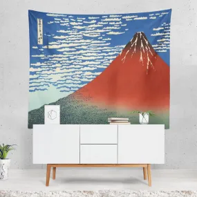 Red Mt Fuji Tapestry