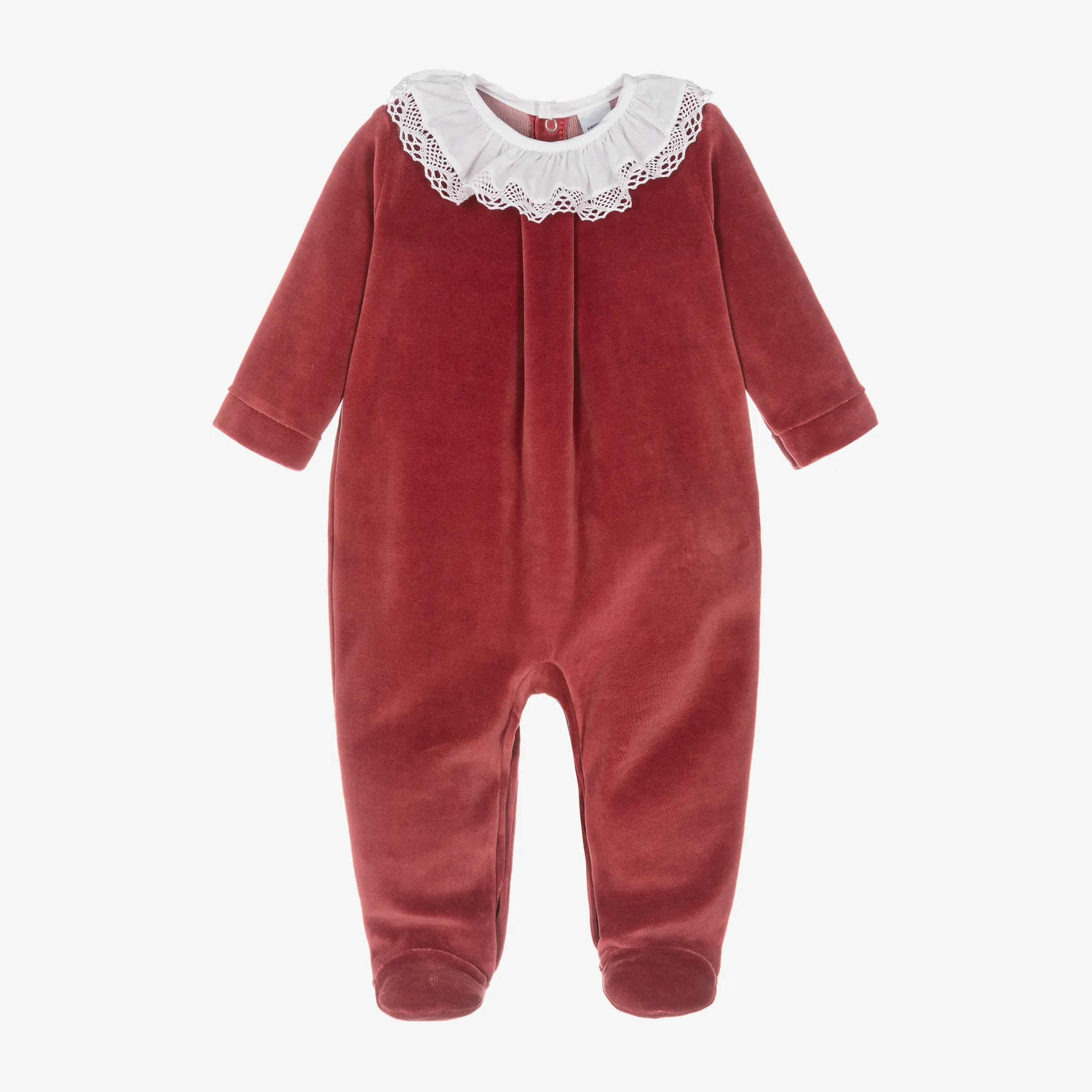 Red Velour Babygrow