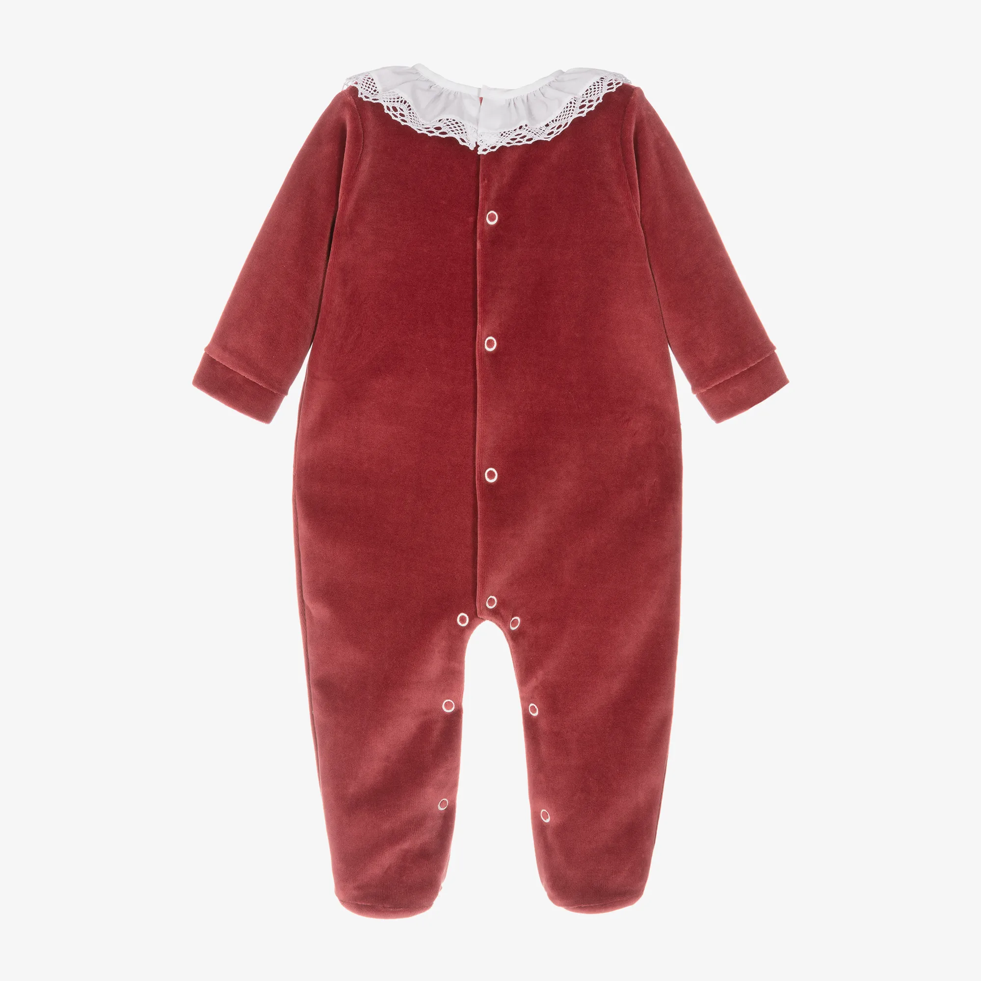 Red Velour Babygrow