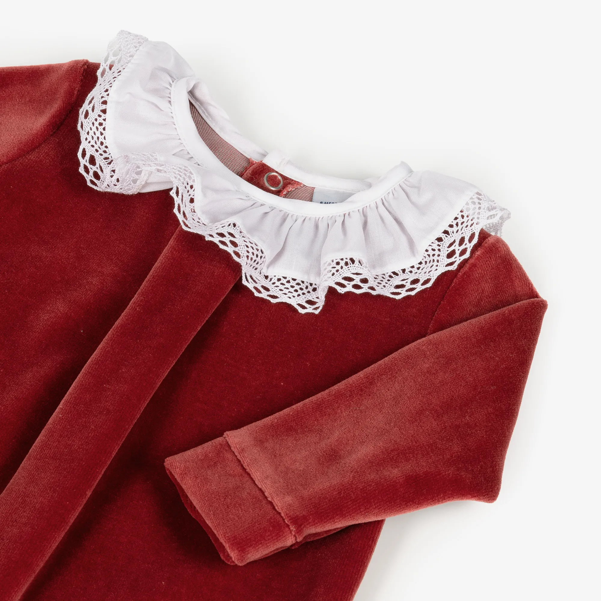 Red Velour Babygrow