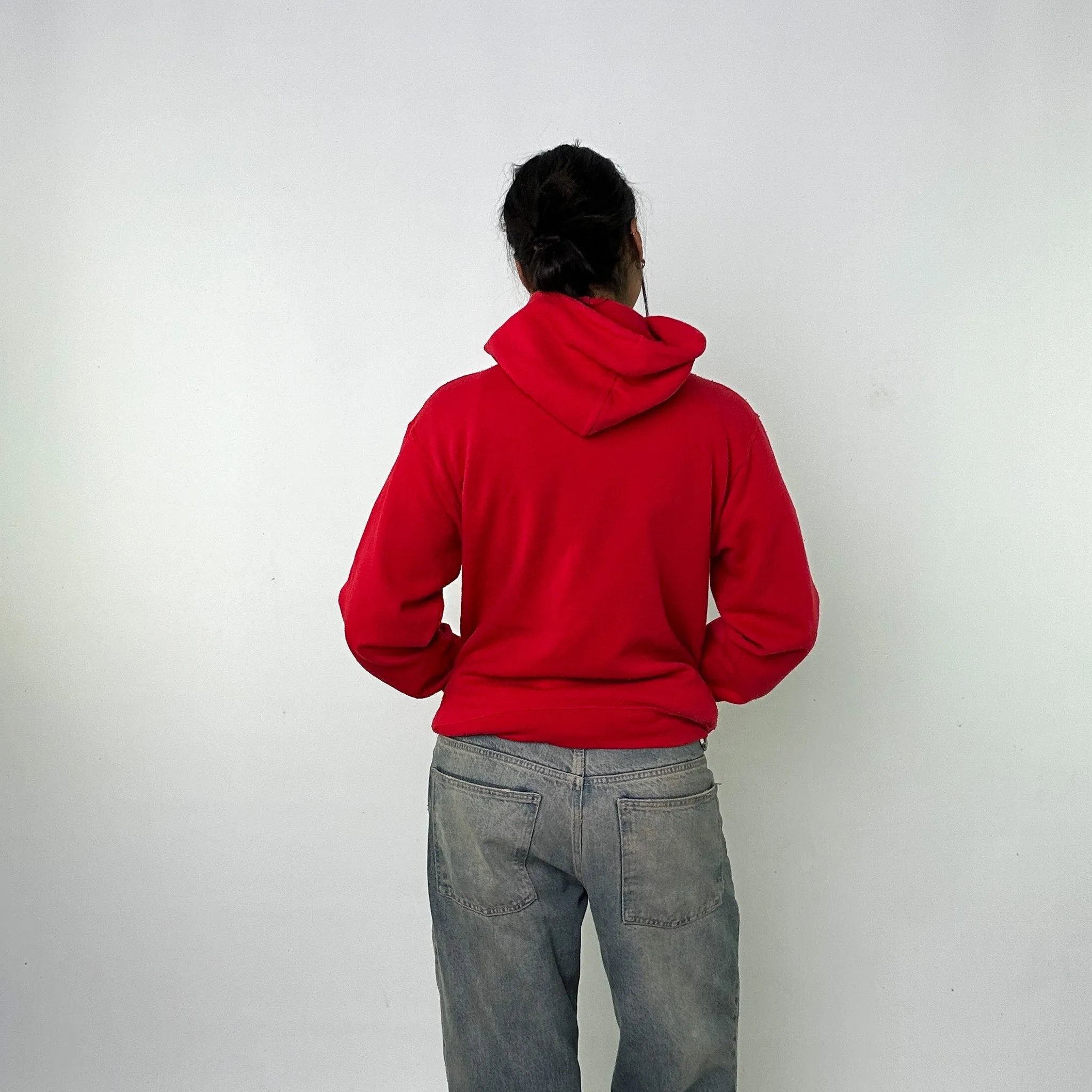 Red y2ks Champion Spellout Hoodie Sweatshirt (S)