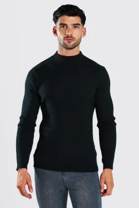 Regular Fit Ribbed Turtle Neck Sweater