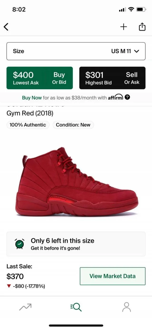 Retro 12 gym red