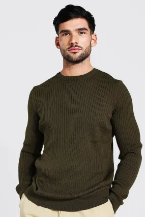 Ribbed Crew Neck Sweater