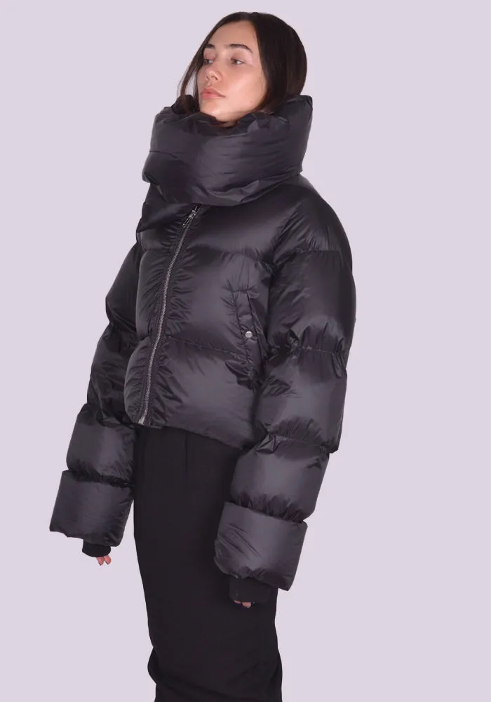 RICK OWENS WOMEN RO02D3774 NPD3 FUNNEL DOWN JACKET BLACK (New season FW24)