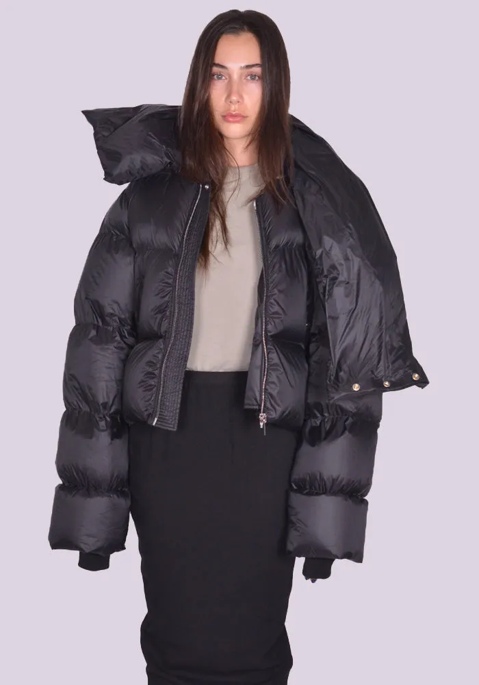 RICK OWENS WOMEN RO02D3774 NPD3 FUNNEL DOWN JACKET BLACK (New season FW24)