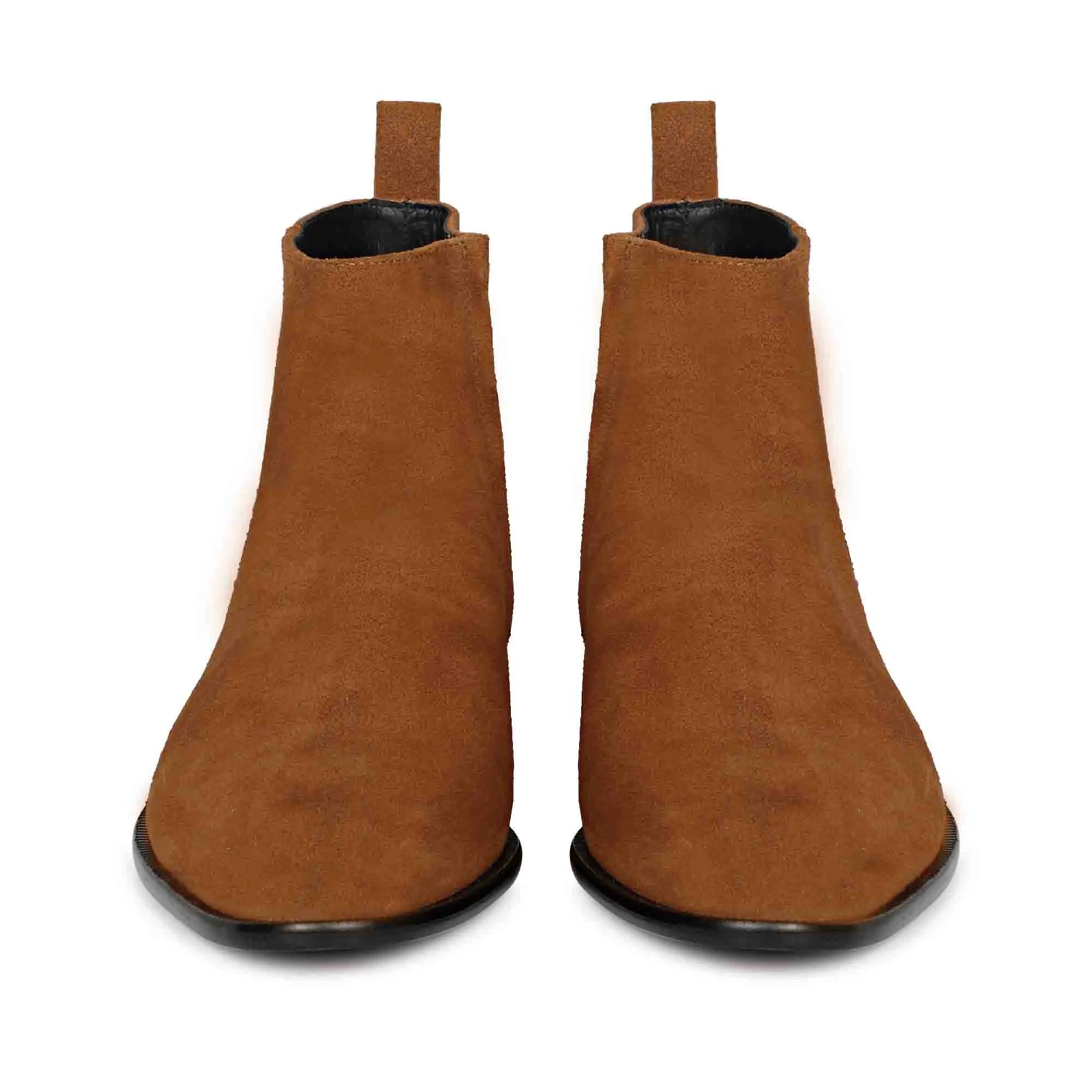 Saint Alfie Tan Suede Leather Handcrafted Chelsea Boots