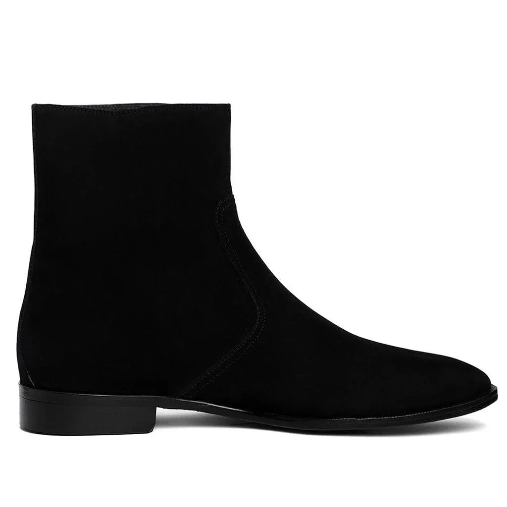 Saint Amorino Black Nubuck Leather Ankle Boots