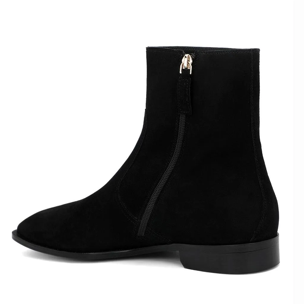 Saint Amorino Black Nubuck Leather Ankle Boots