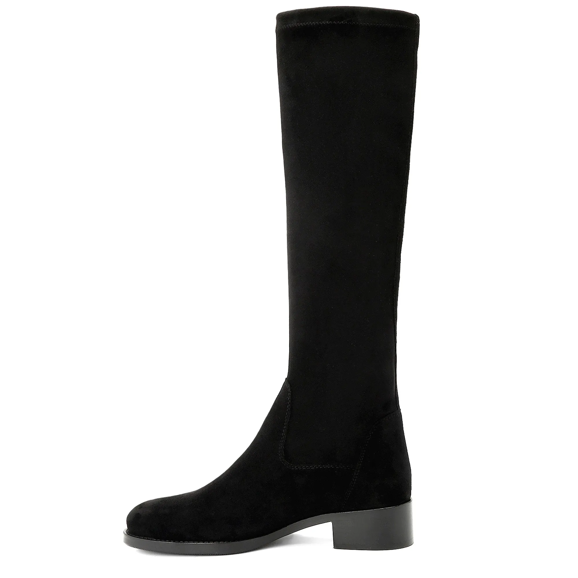 Saint Amy Black Stretch suede Leather Knee High Boots