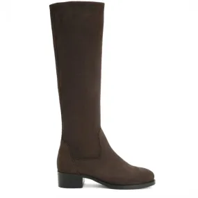 Saint Amy Brown Stretch suede Leather Knee High Boots