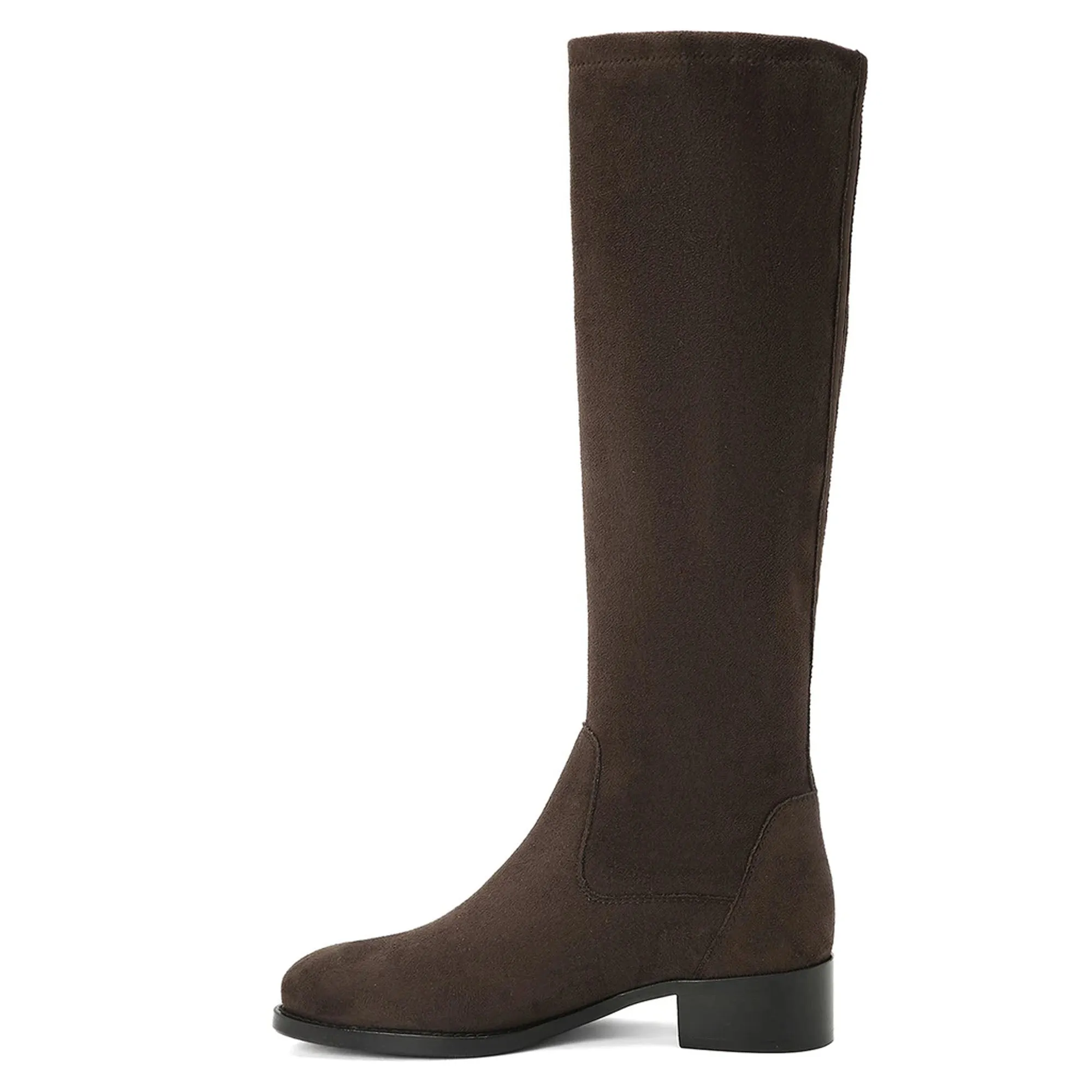 Saint Amy Brown Stretch suede Leather Knee High Boots