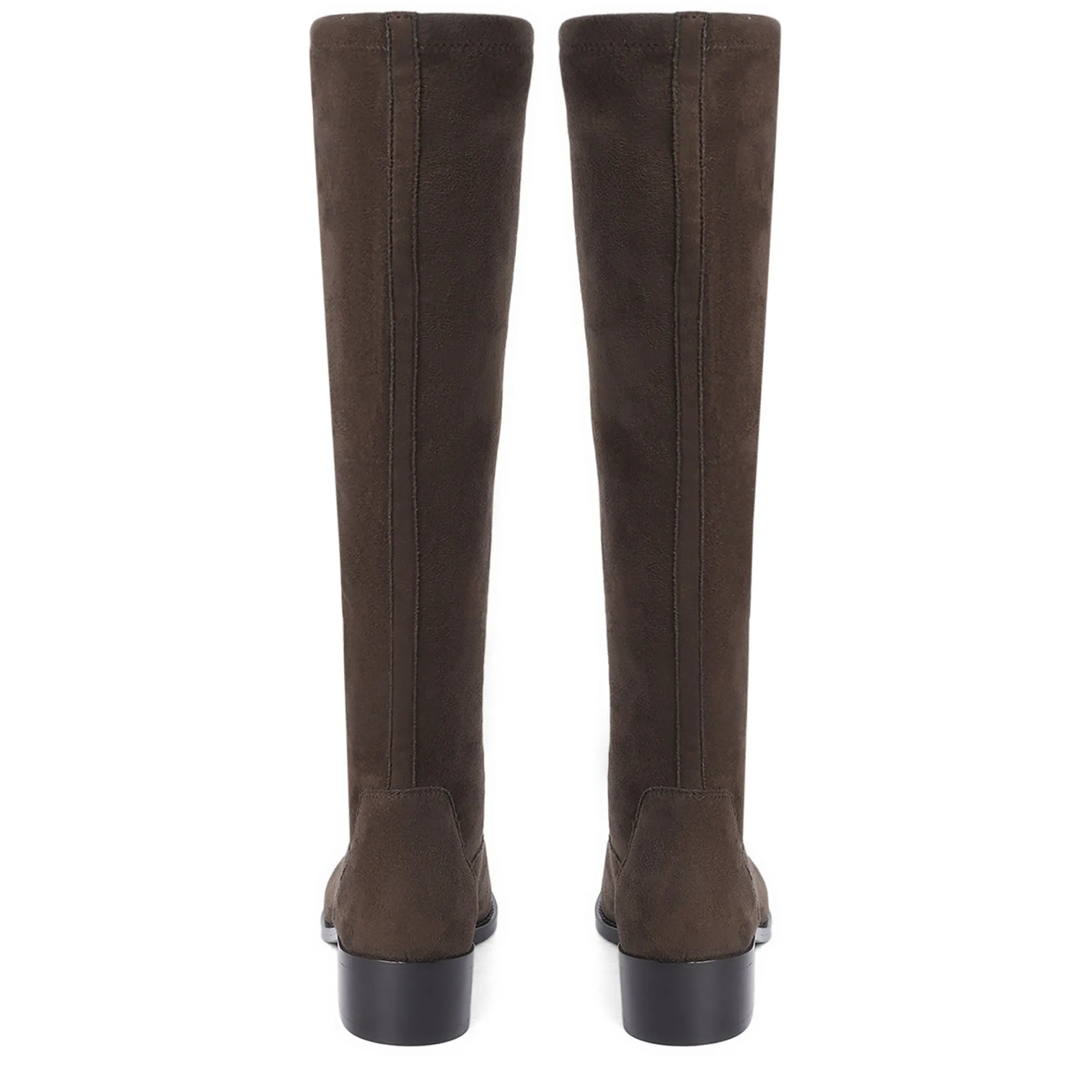 Saint Amy Brown Stretch suede Leather Knee High Boots