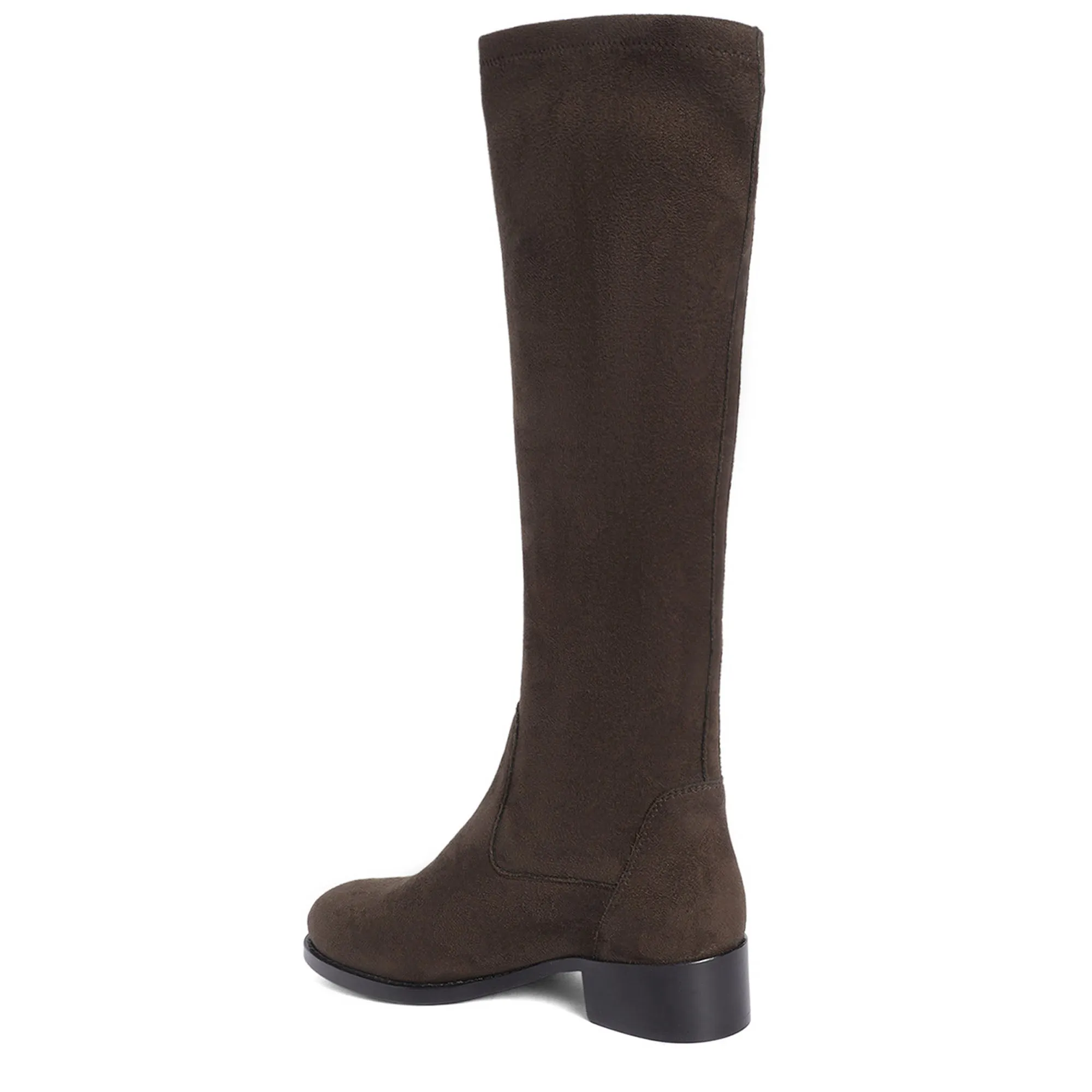 Saint Amy Brown Stretch suede Leather Knee High Boots