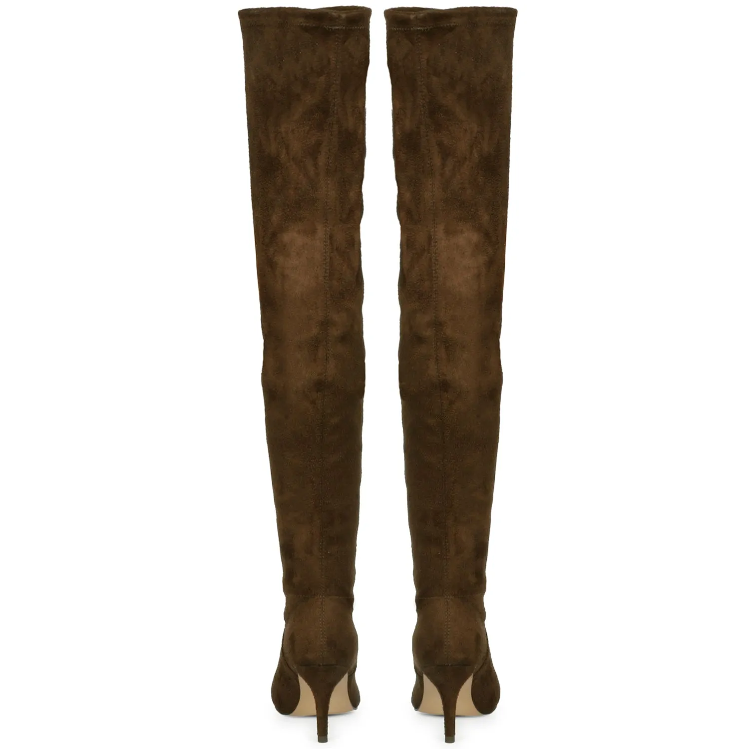 Saint Benoite Brown Stretch Suede Thigh High Boots