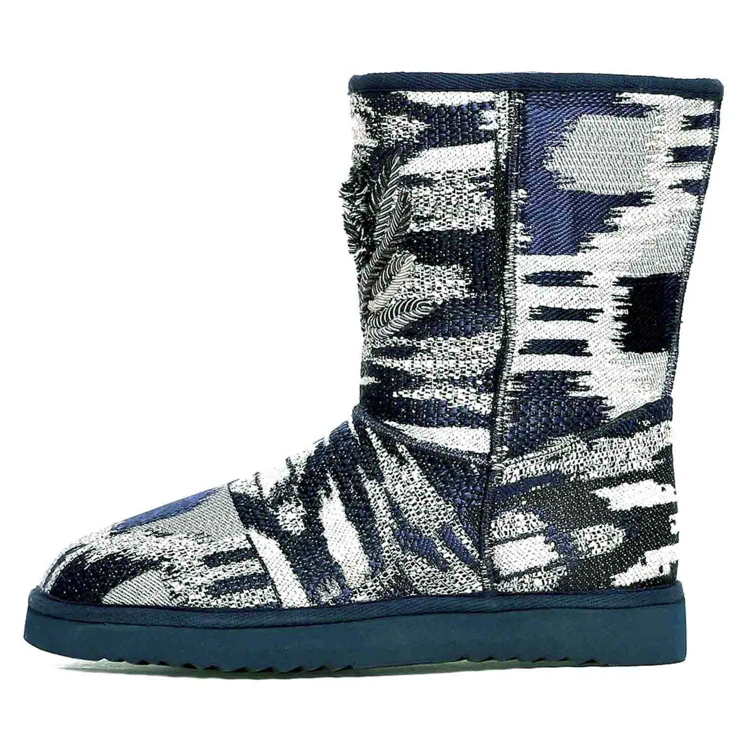 Saint Dorothea Hand Embroidered Italian Fabric Snug Boots