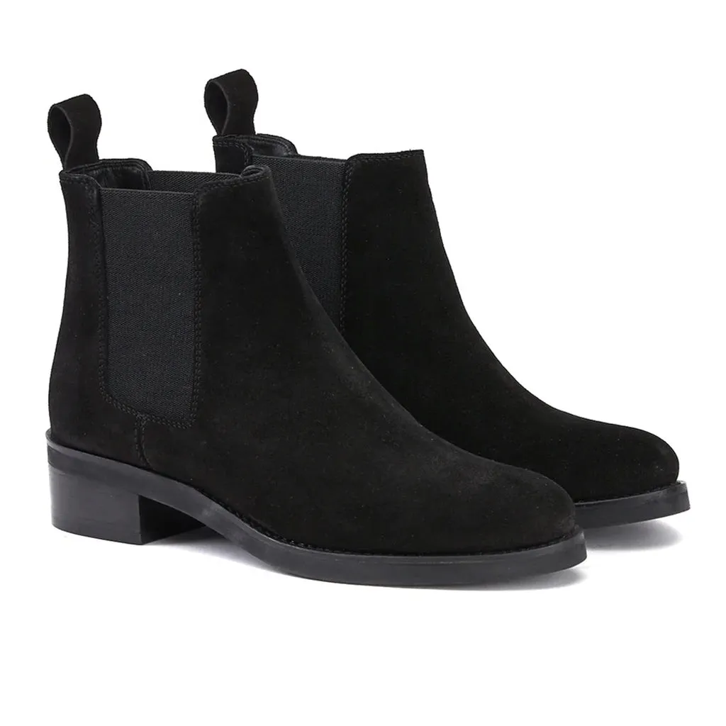 Saint Isa Black Suede Leather Ankle Boots