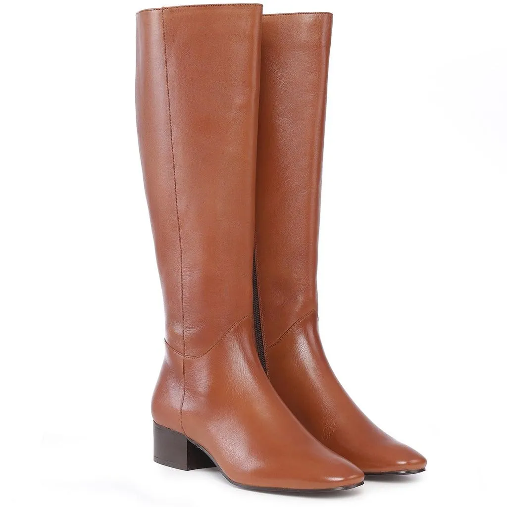 Saint Ivanna Tan Leather Knee High Boots