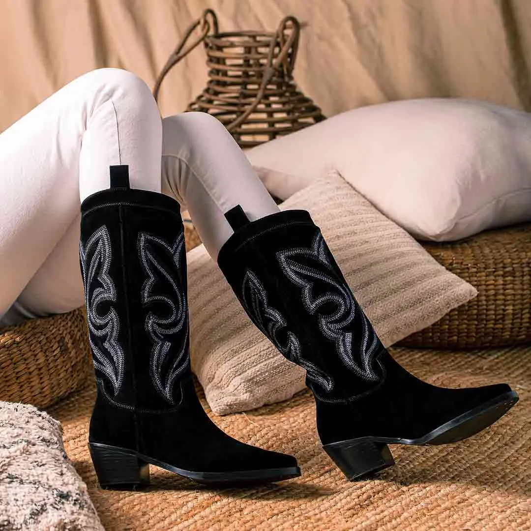 Saint Martina Stitched Leather Handcrafted Cowboy Boots