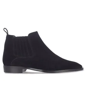 Saint Niccolò Black Suede Leather Handcrafted Chelsea Boots