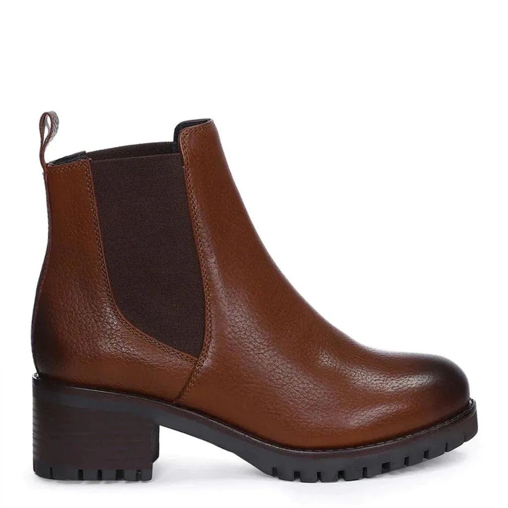 Saint Sophia Brown Leather Ankle Boots