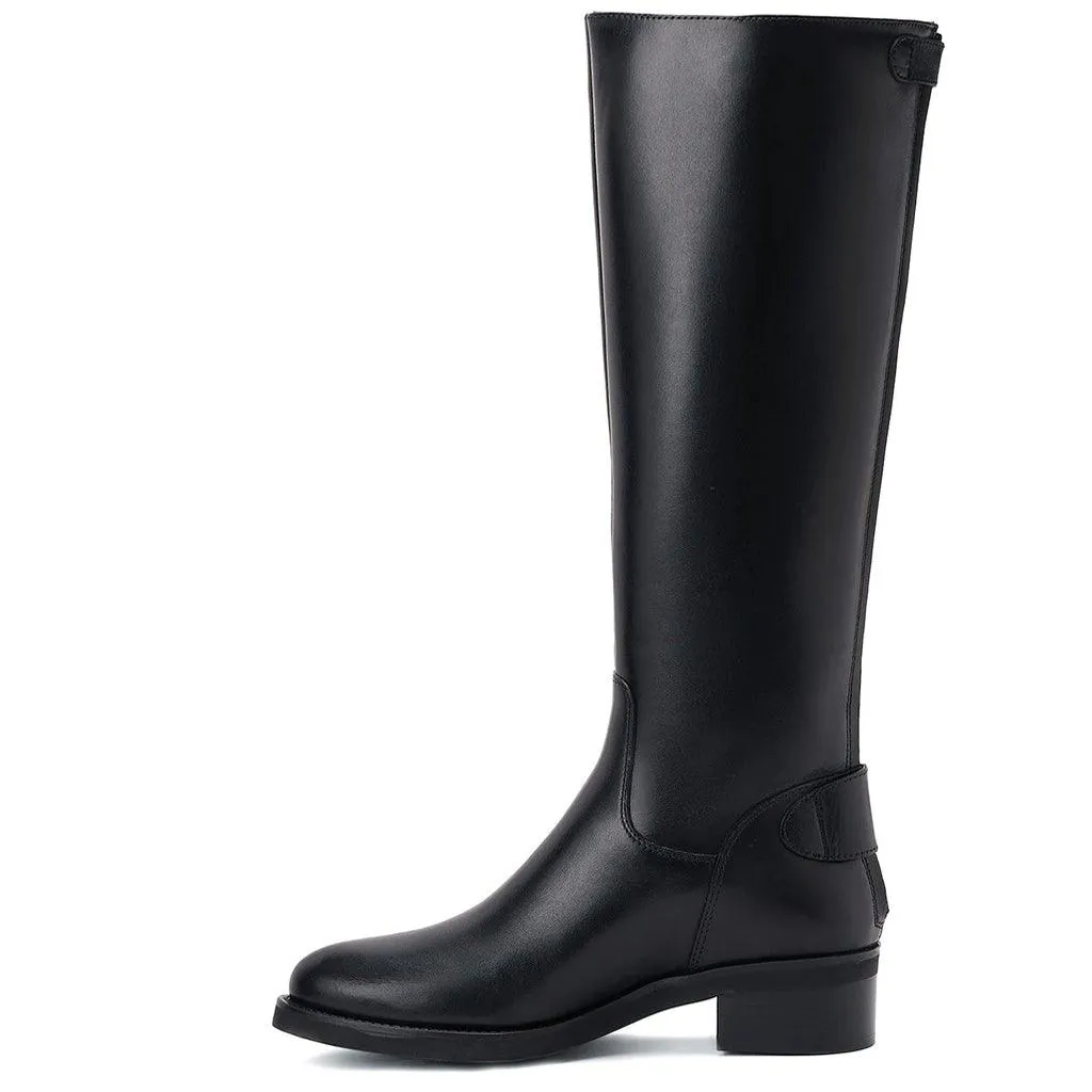 Saint Stella Black Leather Knee High Boots